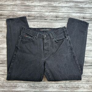 DKNY Jeans Men's Straight Leg Jeans 32 x 30 Faded Black Acid Wash Grey Gray Zip
